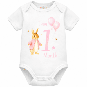 personalised baby bodysuit i am month
