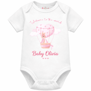 personalised baby sleepsuit welcome to the world