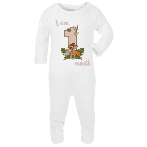 personalised baby sleepsuit i am month