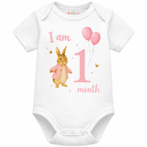 personalised baby bodysuit i am month