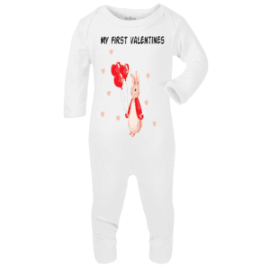 personalised baby bodysuit my first valentines bunny