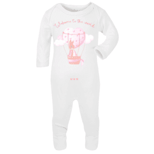 personalised baby sleepsuit welcome to the world