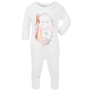 personalised baby sleepsuit first easter