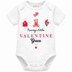 personalised baby sleepsuit little valentine