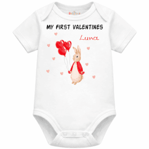 personalised baby bodysuit my first valentines bunny