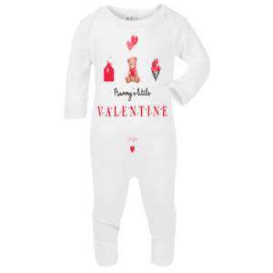 personalised baby sleepsuit little valentine