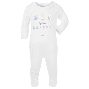 personalised baby sleepsuit first easter