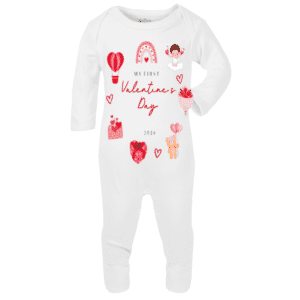 Adorable Personalised Baby Bodysuit First Valentine’s Day 2026 – Sweet Heart Design