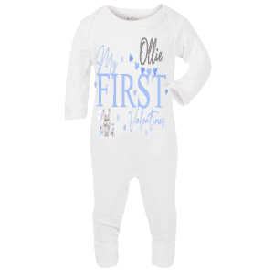 personalised baby bodysuit first valentines teddy