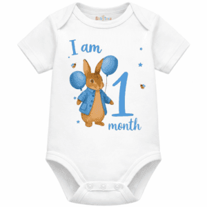 personalised baby bodysuit i am month