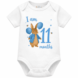 personalised baby bodysuit i am month