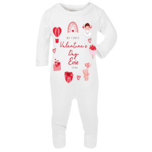 Adorable Personalised Baby Bodysuit First Valentine’s Day 2026 – Sweet Heart Design