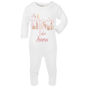 Alternative view of Adorable Personalised Baby Bodysuit My First Easter – Cute Pastel Bunny Design