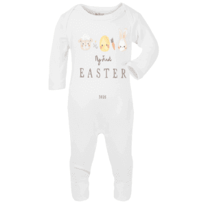 personalised baby sleepsuit first easter