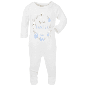 personalised baby sleepsuit first easter