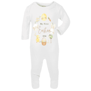 personalised baby sleepsuit my first easter