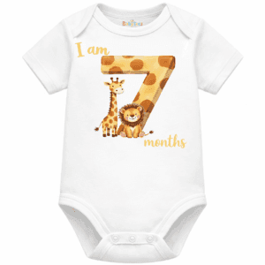 personalised baby bodysuit safari month