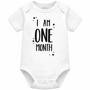 personalised baby bodysuit i am month
