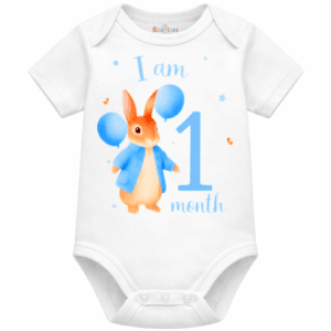 personalised baby bodysuit i am month