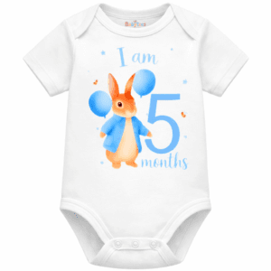 personalised baby bodysuit i am month