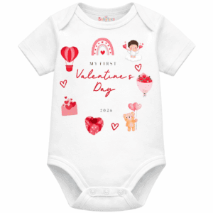 Adorable Personalised Baby Bodysuit First Valentine’s Day 2026 – Sweet Heart Design
