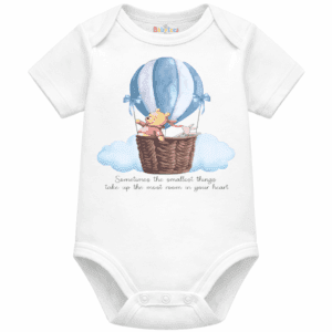 personalised baby sleepsuit balloon quote