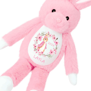 personalised teddy bear with floral bunny