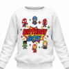 personalised kids birthday t shirt colourful hero team cartoon design age 1 to 4