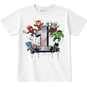 personalised kids birthday t shirt superhero design age 1 to 4