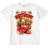 personalised kids birthday t shirt red race car and tow truck cartoon design age 1 to 4