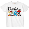 personalised kids birthday t shirt cowgirl and toy friends cartoon design age 1 to 4